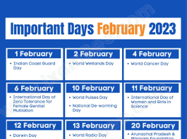 Important Days of February 2023