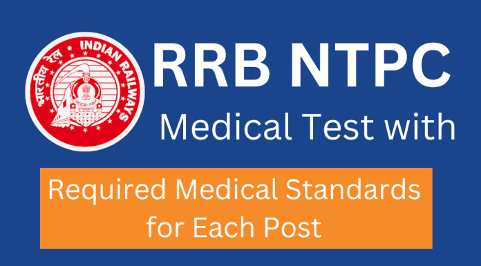 RRB NTPC Recruitment , Medical Standards of RRB NTPC Recruitment, RRB NTPC posts, RRB Ntpc