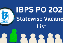 State wise vacancy list of IBPS PO 2023