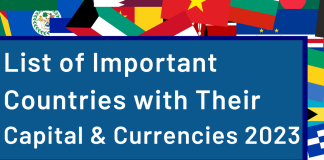 Check Here to Read a Complete List of Important Countries, Capitals and Currencies