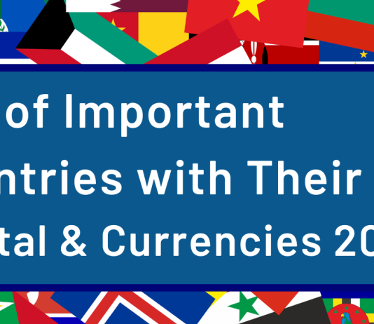 Check Here to Read a Complete List of Important Countries, Capitals and Currencies
