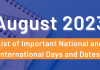 List of important days of August
