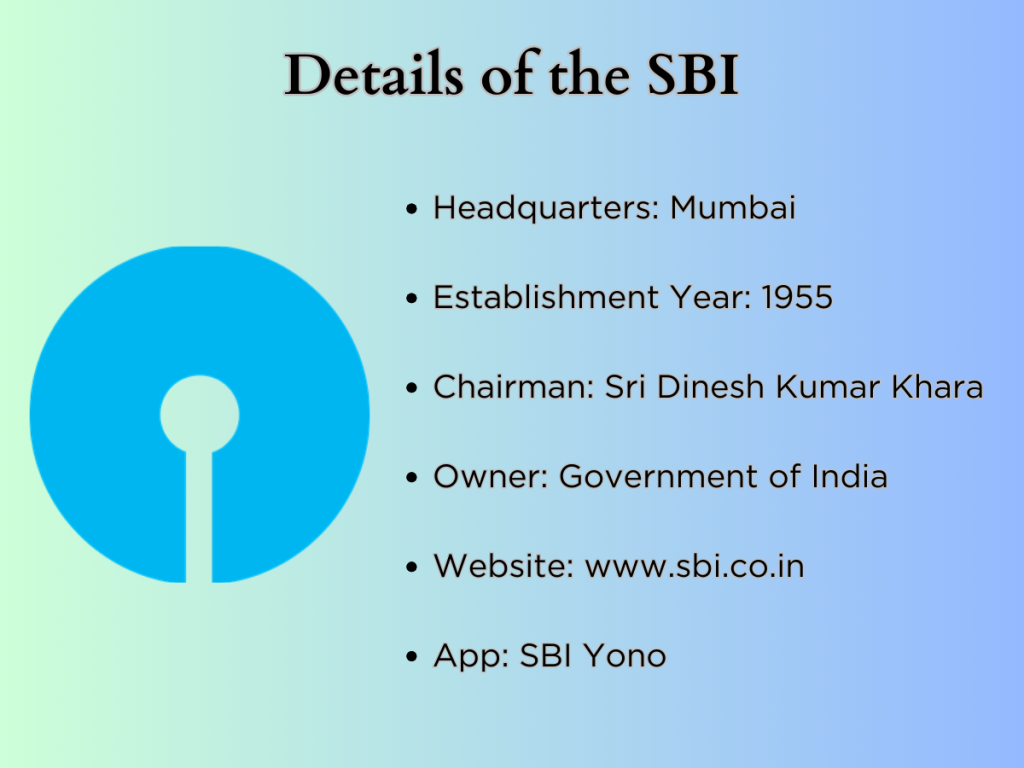 Basic details about SBI, Details about SBI, SBI Details, Headquarter of SBI