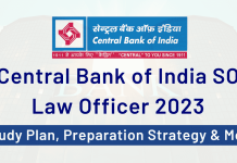 Central Bank of India Law Officer 2023
