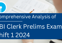 SBI Clerk Prelims Exam Shift 1 2024