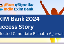 EXIM Bank 2024 Success Story: Selected Candidate Rishabh Agarwal