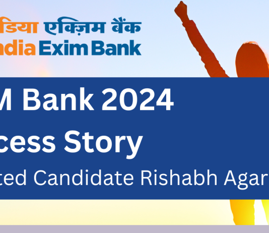 EXIM Bank 2024 Success Story: Selected Candidate Rishabh Agarwal