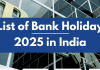 List of Bank Holidays 2025 in India