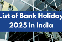 List of Bank Holidays 2025 in India