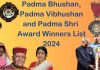 Padma Bhushan, Padma Vibhushan, and Padma Shri Award Winners List 2024