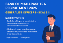 Bank of Maharashtra Hiring Generalist Officers – Scale II (2025–26)