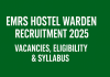 EMRS Hostel Warden Recruitment 2025