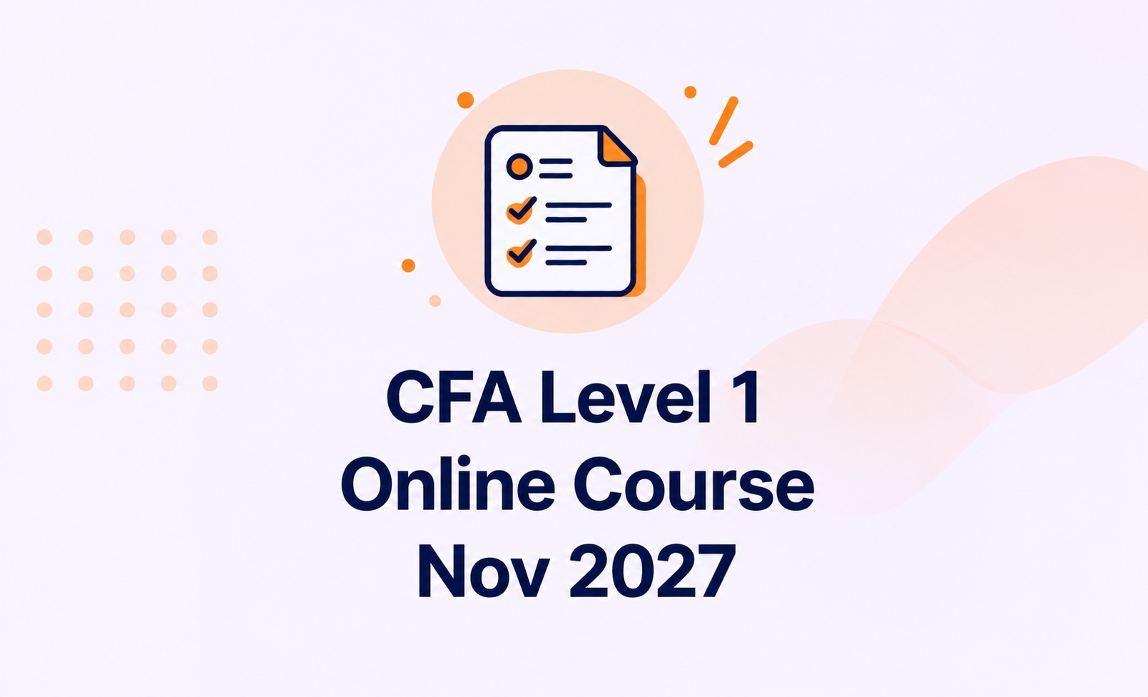CFA Level 1 Online Course Nov 2027